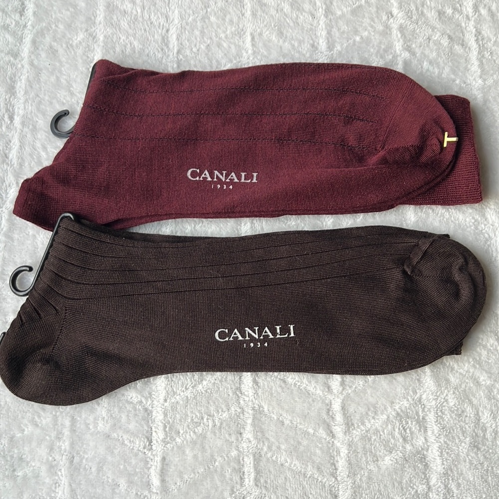 (2) CANALI Ribbed (1)Wool Blend and (1) Cotton Dress Socks - Picture 7 of 9